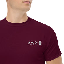 Load image into Gallery viewer, Second Law of Thermodynamics - embroidered men's heavyweight tee