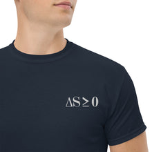 Load image into Gallery viewer, Second Law of Thermodynamics - embroidered men's heavyweight tee
