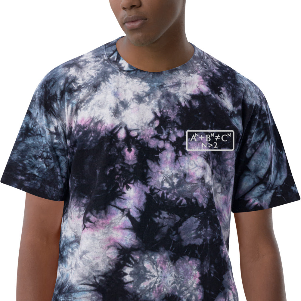 Fermat Embroidered Oversized Tie-dye T-shirt