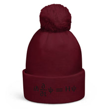 Load image into Gallery viewer, Schrödinger Embroidered Pom Pom Beanie