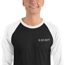Load image into Gallery viewer, Avogadros - Embroidered 3/4 Sleeve Raglan Shirt