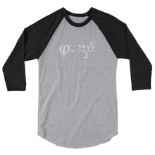 Load image into Gallery viewer, Golden Ratio 3/4 Sleeve Raglan Shirt