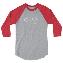 Load image into Gallery viewer, Golden Ratio 3/4 Sleeve Raglan Shirt