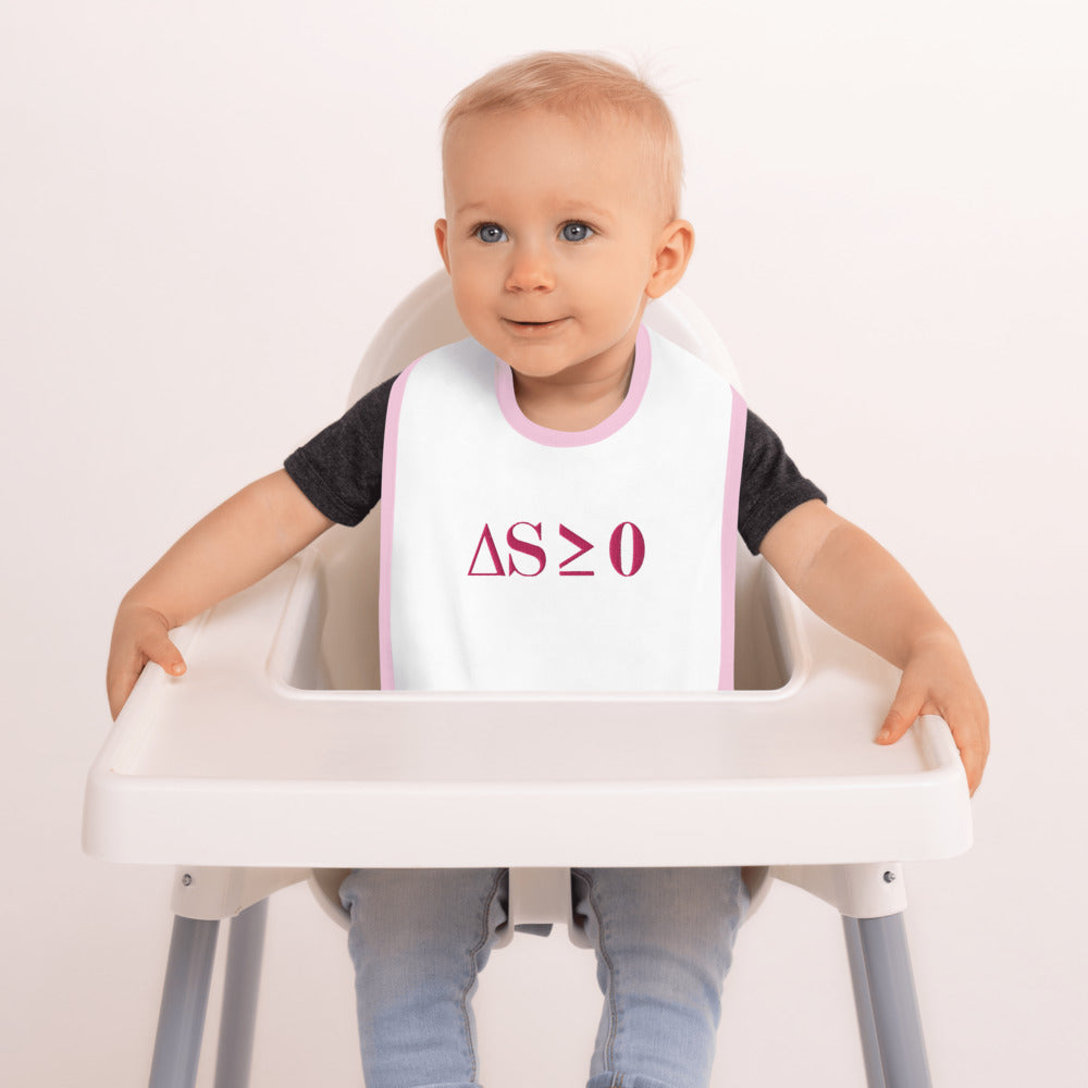 Second Law of Thermodynamics - Embroidered Baby Bib